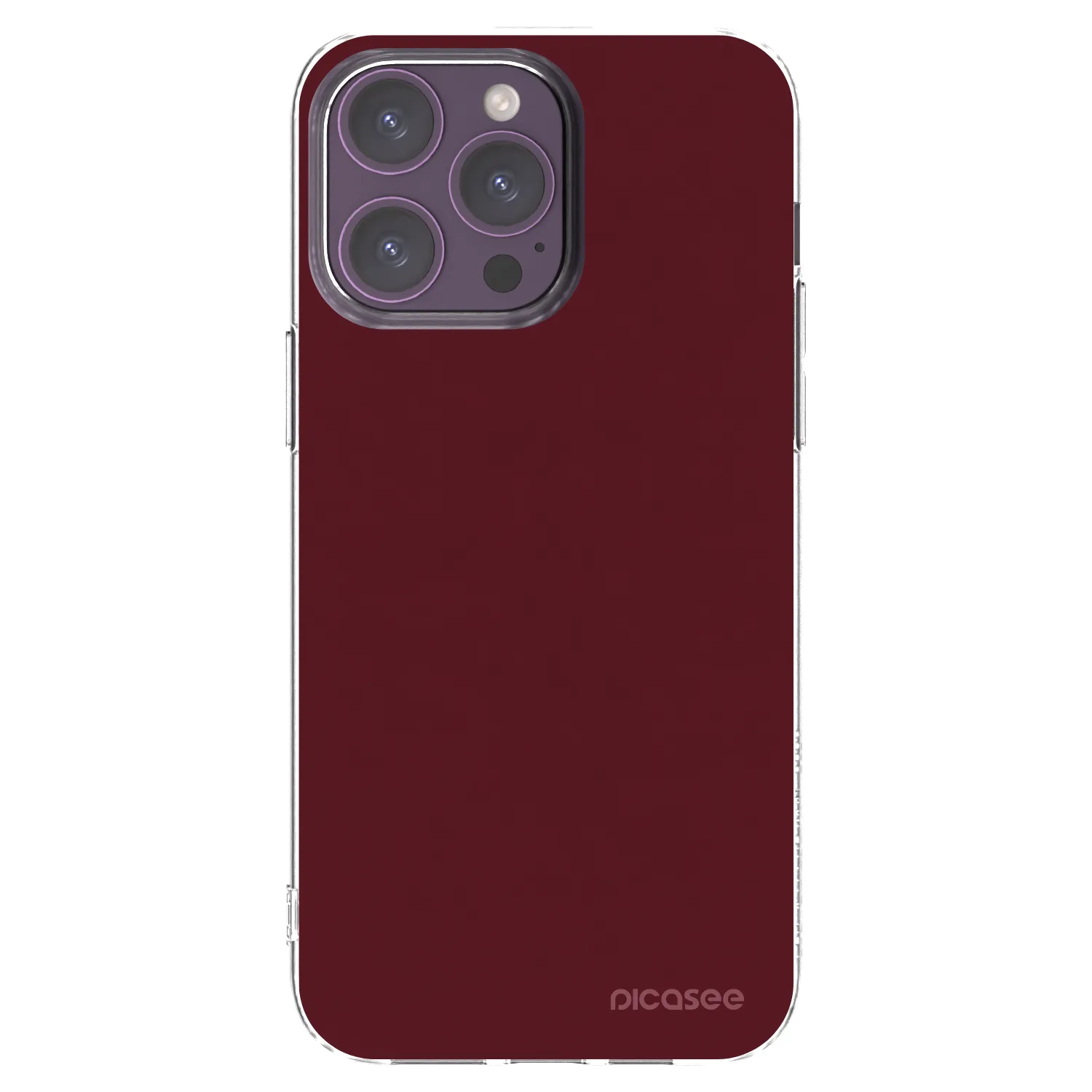 Picasee husă transparentă din silicon pentru Apple iPhone 14 Pro Max - Burgundy red