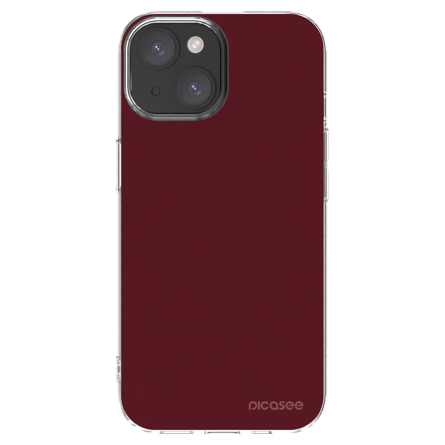 Picasee husă transparentă din silicon pentru Apple iPhone 15 - Burgundy red