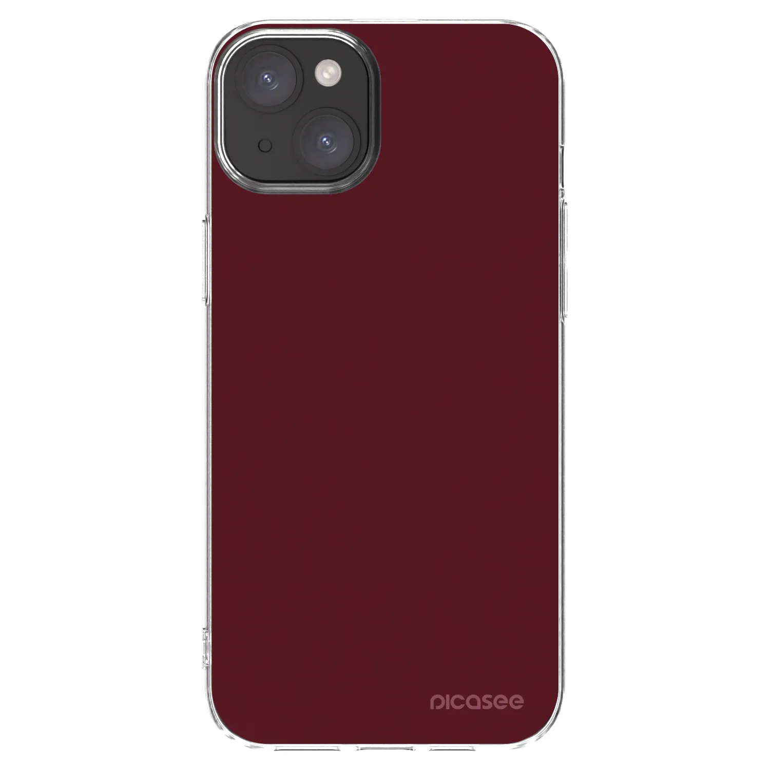 Picasee husă transparentă din silicon pentru Apple iPhone 15 Plus - Burgundy red
