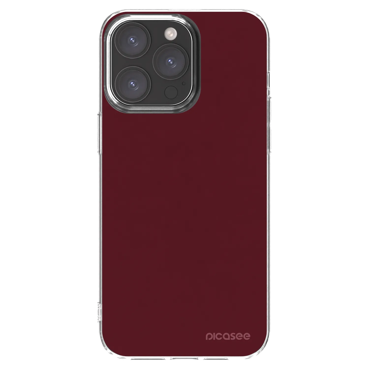 Picasee husă transparentă din silicon pentru Apple iPhone 15 Pro Max - Burgundy red