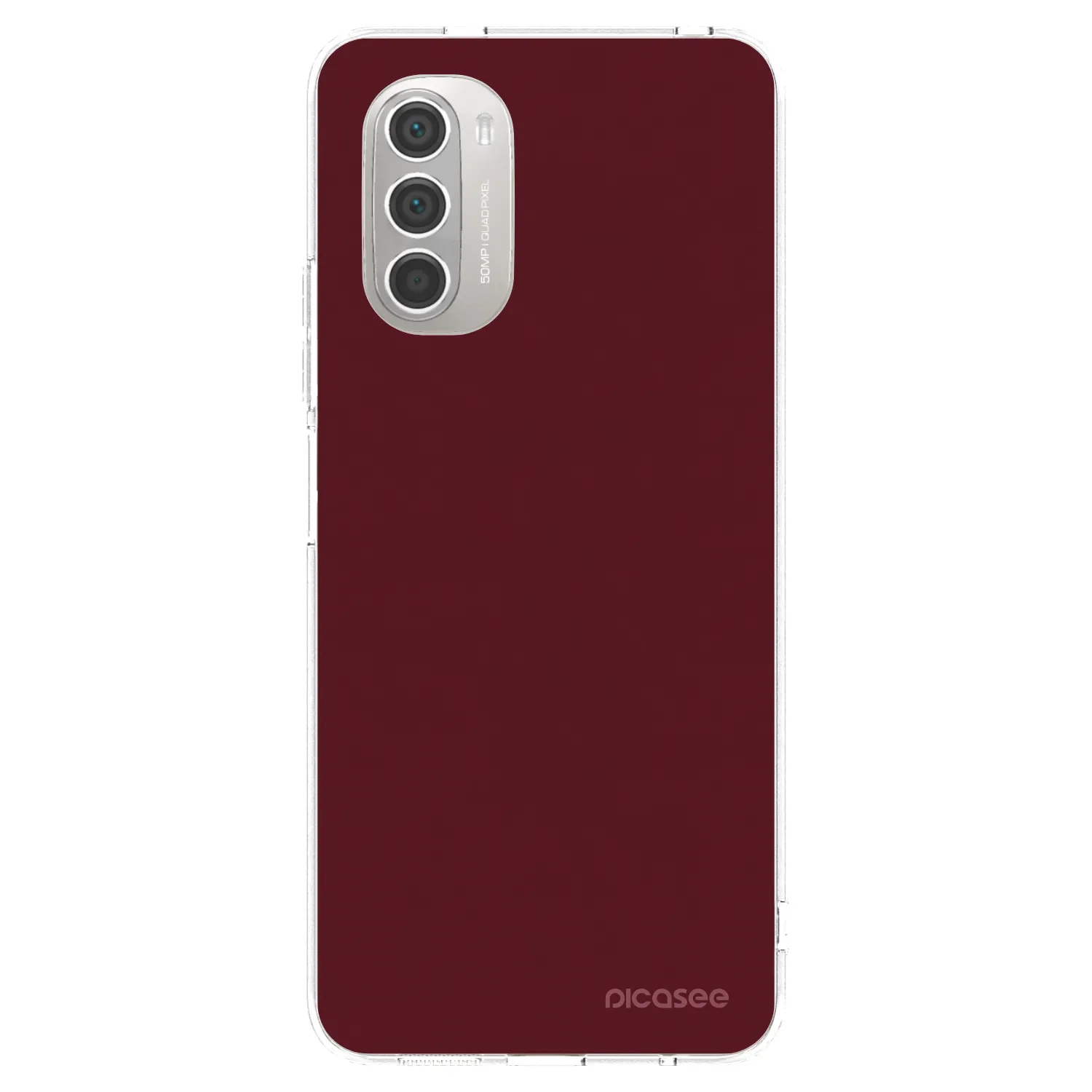 Picasee husă transparentă din silicon pentru Motorola Moto G51 - Burgundy red