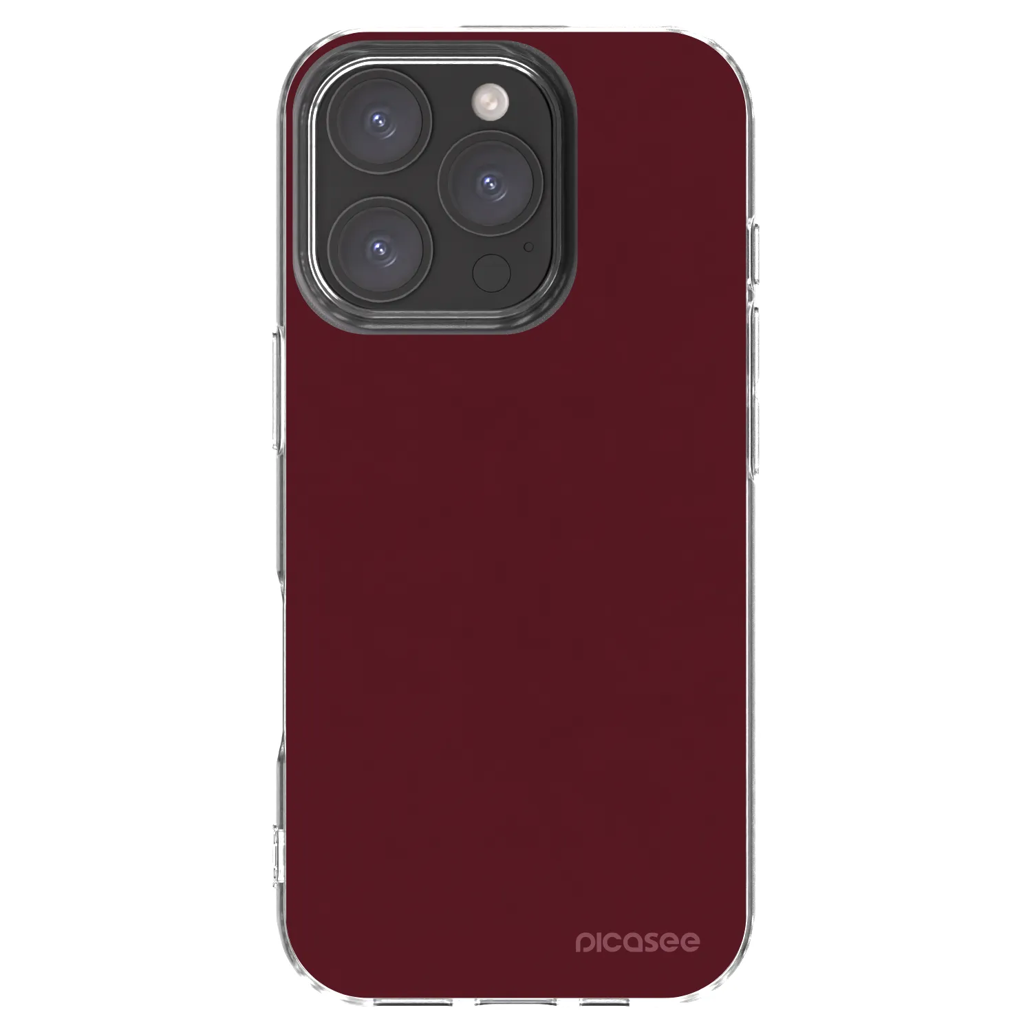 Picasee husă transparentă din silicon pentru Apple iPhone 16 Pro - Burgundy red