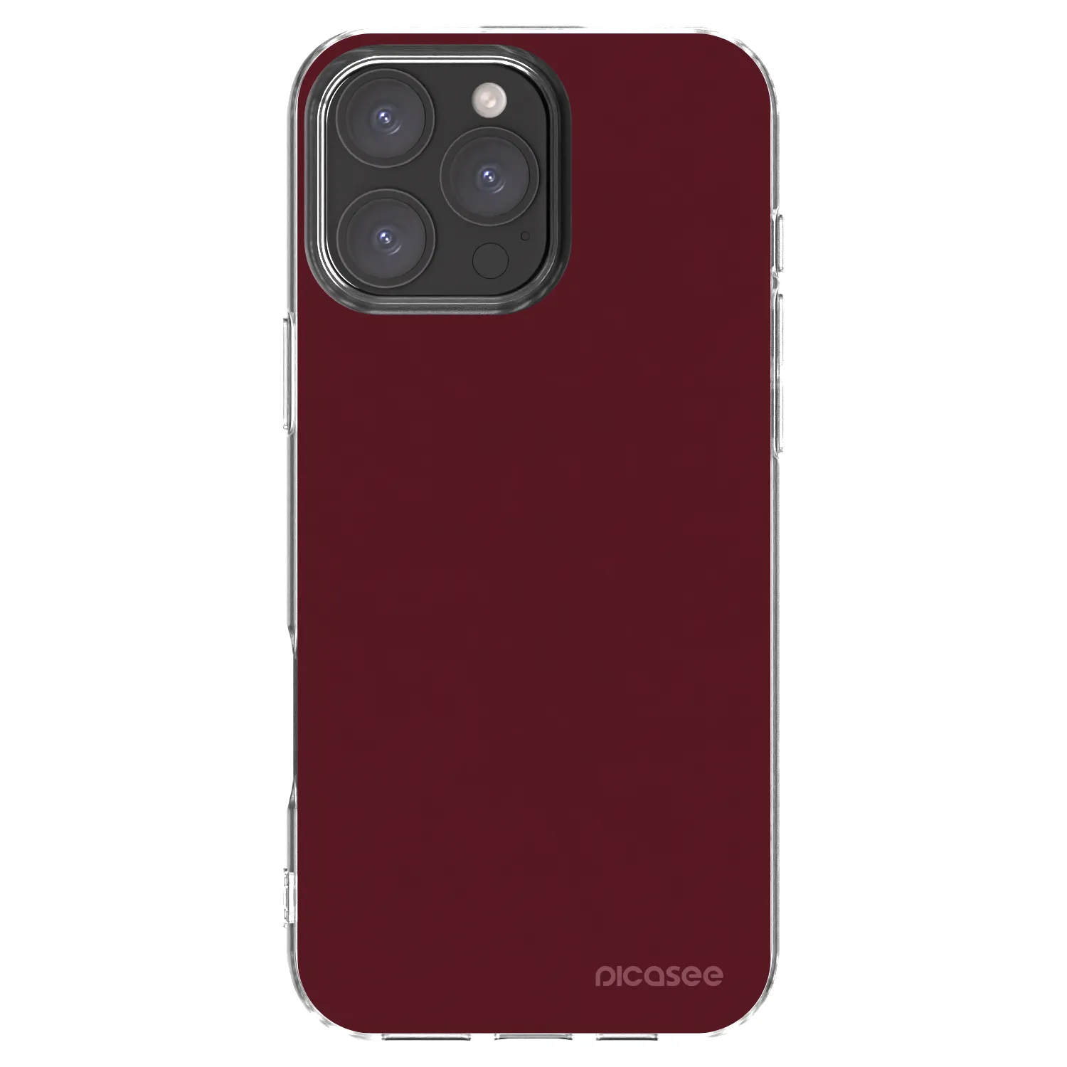 Picasee husă transparentă din silicon pentru Apple iPhone 16 Pro Max - Burgundy red