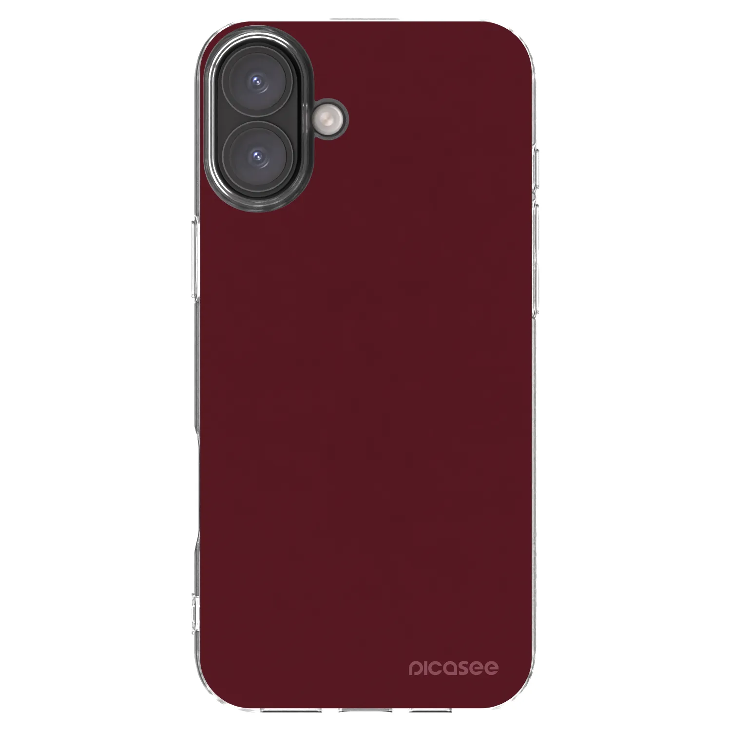 Picasee husă transparentă din silicon pentru Apple iPhone 16 Plus - Burgundy red