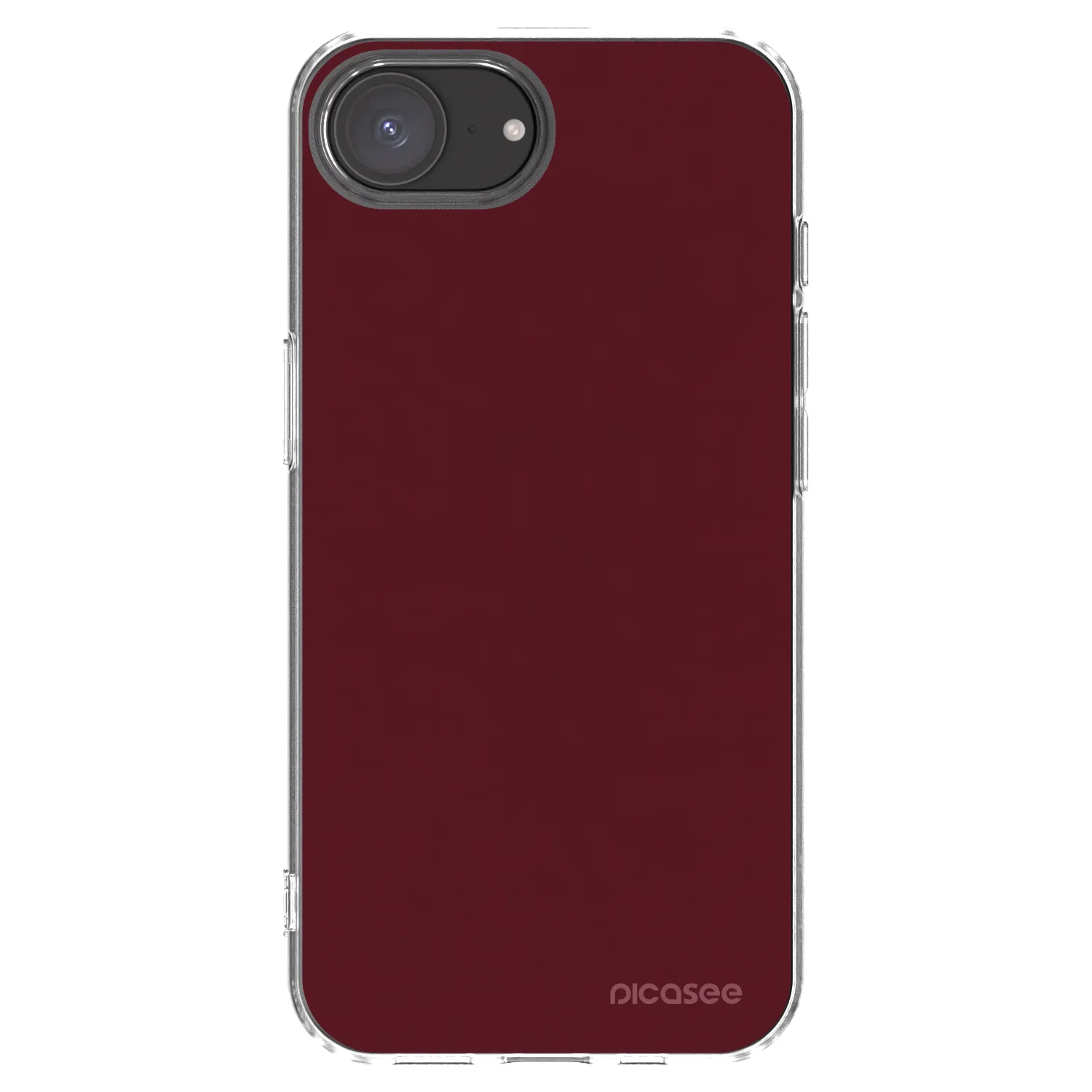 Picasee husă transparentă din silicon pentru Apple iPhone 16e - Burgundy red