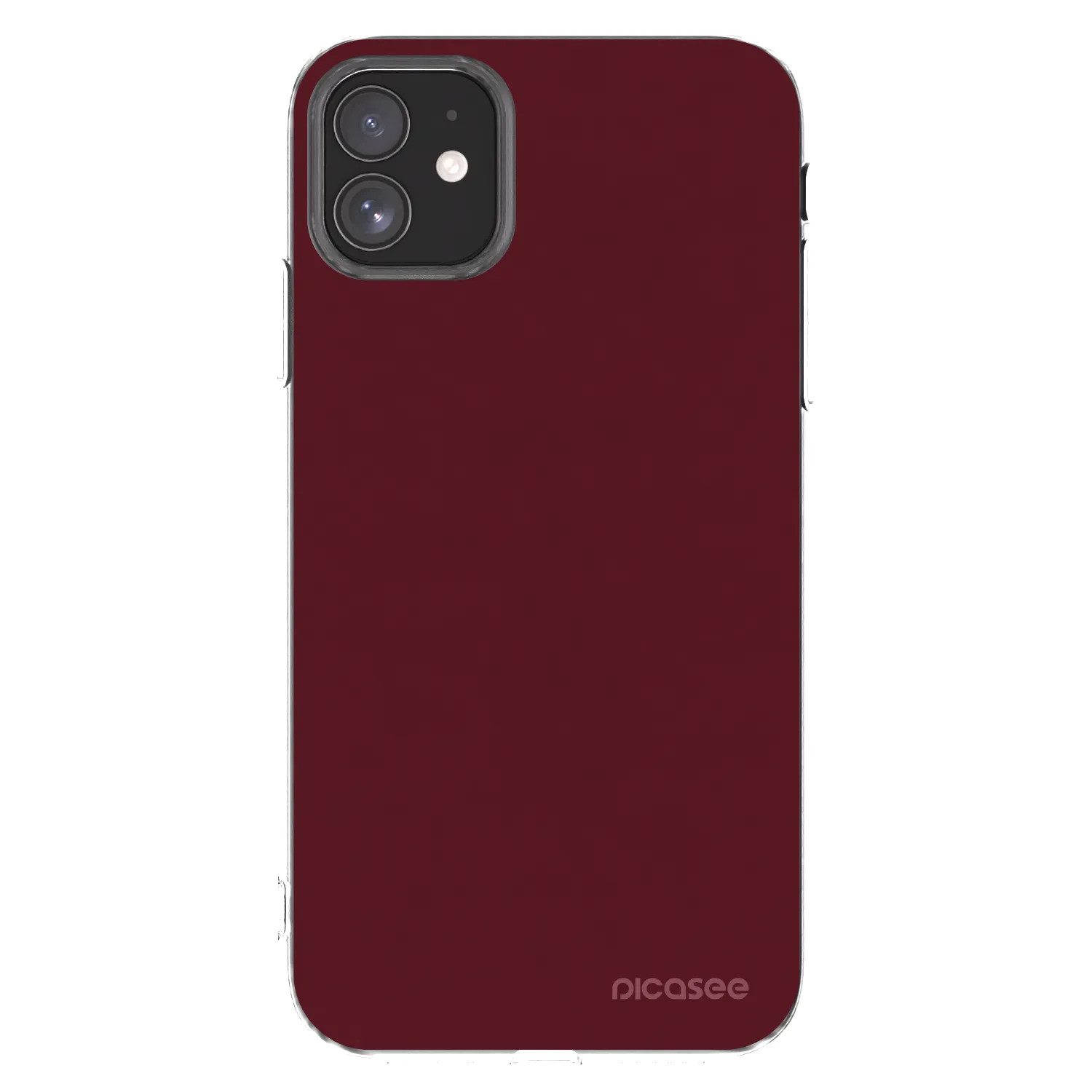 Picasee husă transparentă din silicon pentru Apple iPhone 11 - Burgundy red