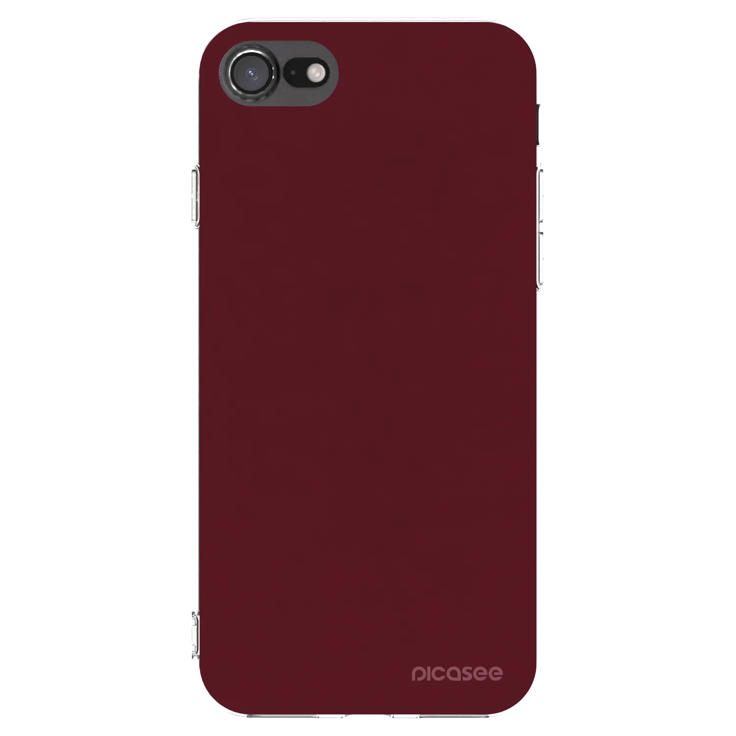 Picasee husă transparentă din silicon pentru Apple iPhone 8 - Burgundy red