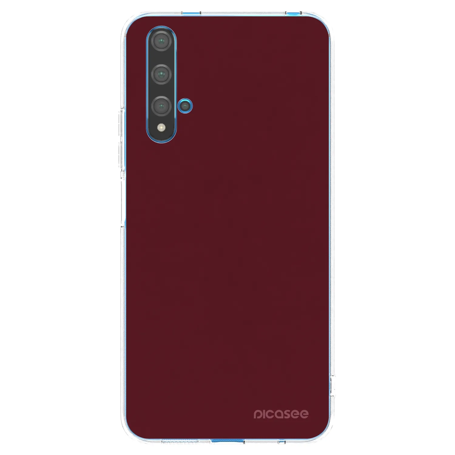 Picasee husă transparentă din silicon pentru Huawei Nova 5T - Burgundy red