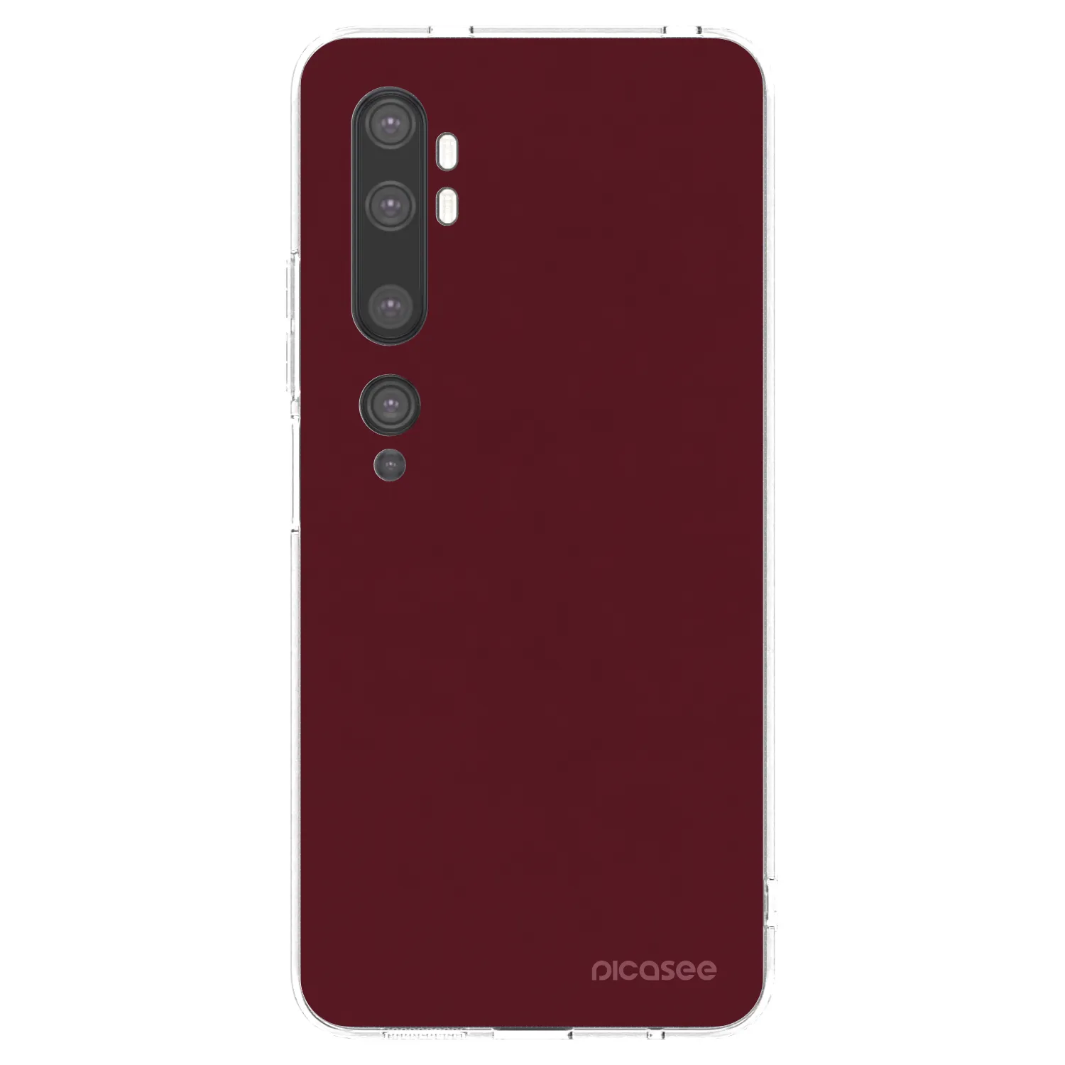Picasee husă transparentă din silicon pentru Xiaomi Mi Note 10 (Pro) - Burgundy red