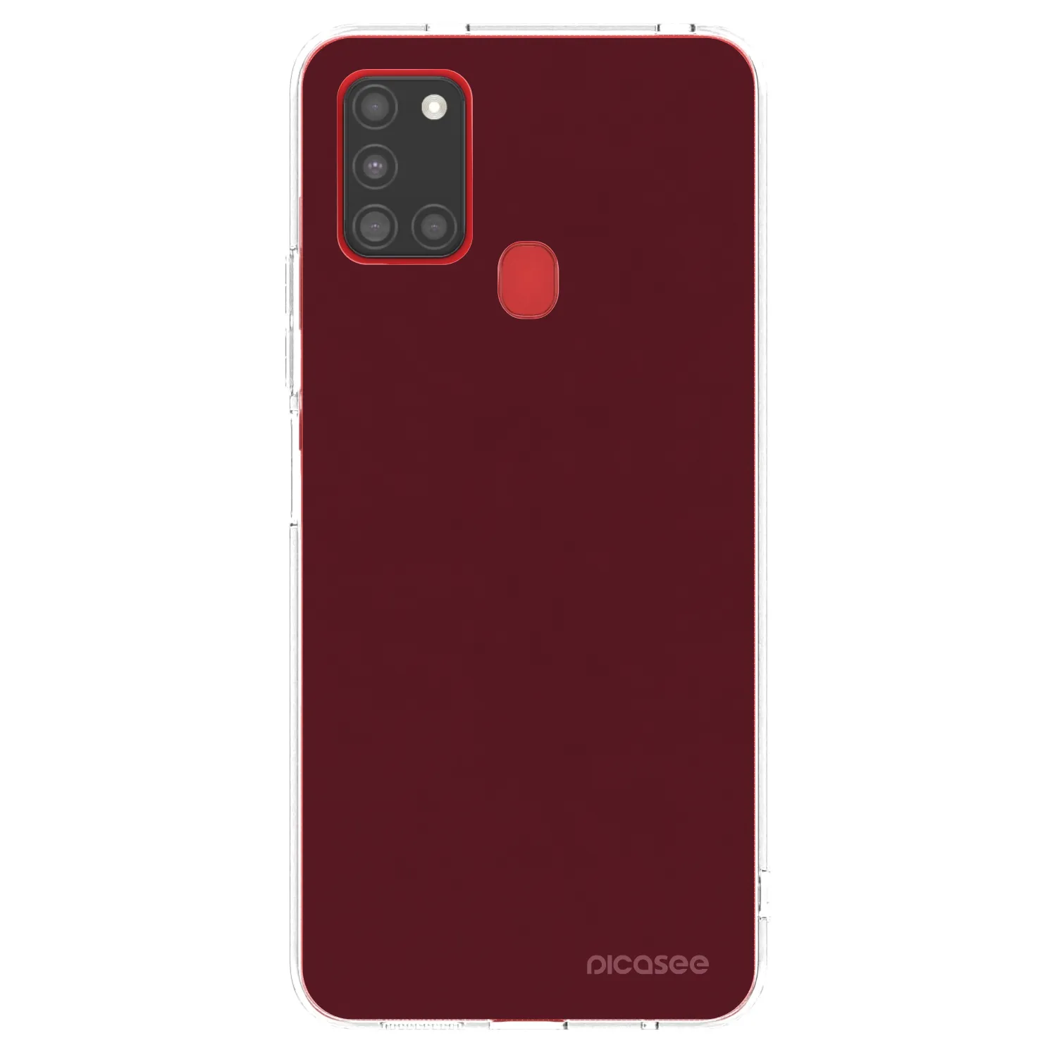 Picasee husă transparentă din silicon pentru Samsung Galaxy A21s - Burgundy red