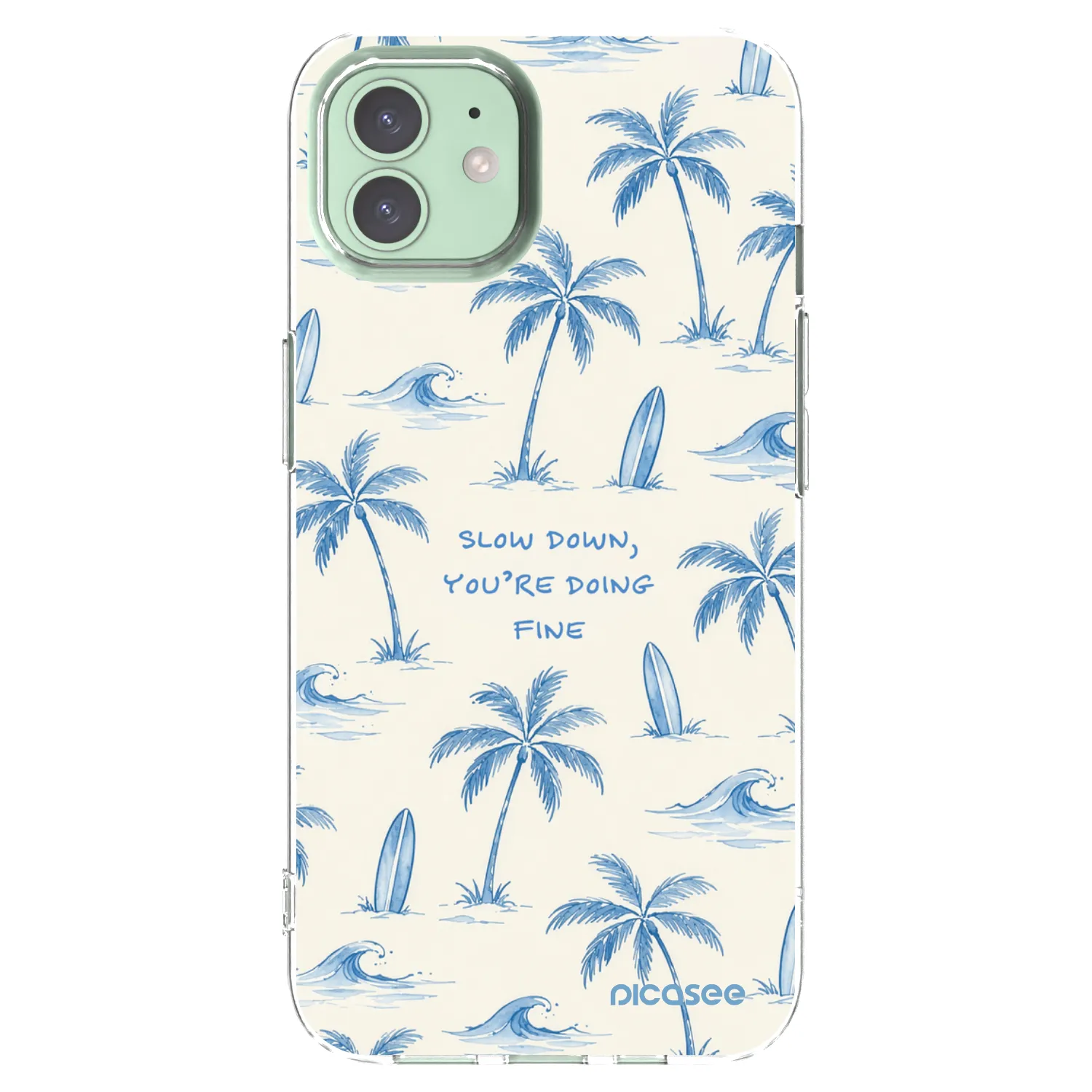 Picasee husă transparentă din silicon pentru Apple iPhone 12 - Slow Tide