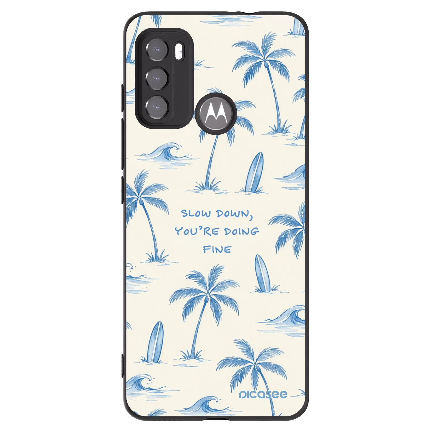 Picasee husă neagră din silicon pentru Motorola Moto G60 - Slow Tide