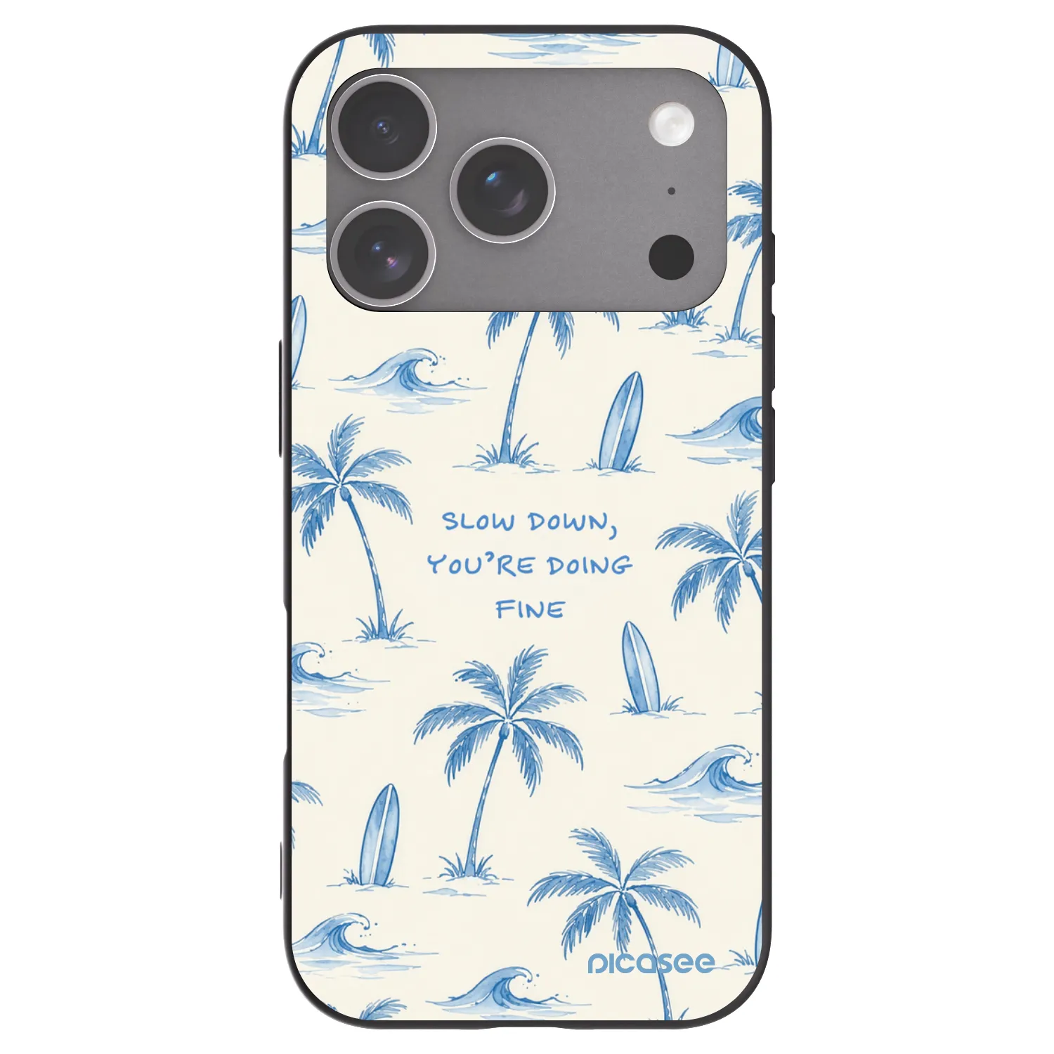 Picasee husă neagră din silicon pentru Apple iPhone 18 Pro - Slow Tide