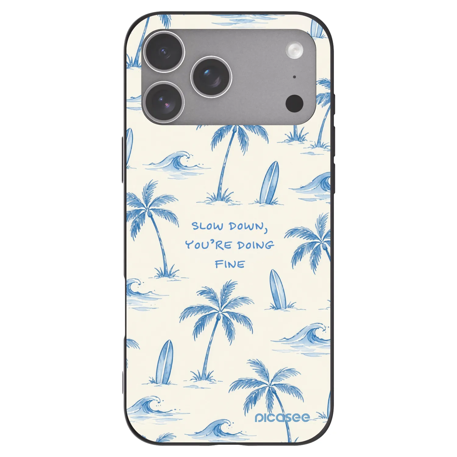 Picasee husă neagră din silicon pentru Apple iPhone 18 Pro Max - Slow Tide