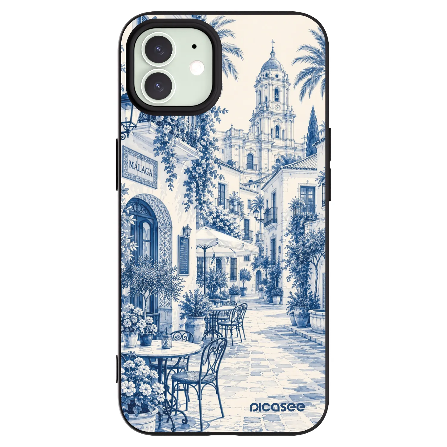 Picasee husă neagră din silicon pentru Apple iPhone 12 - Calle Azul