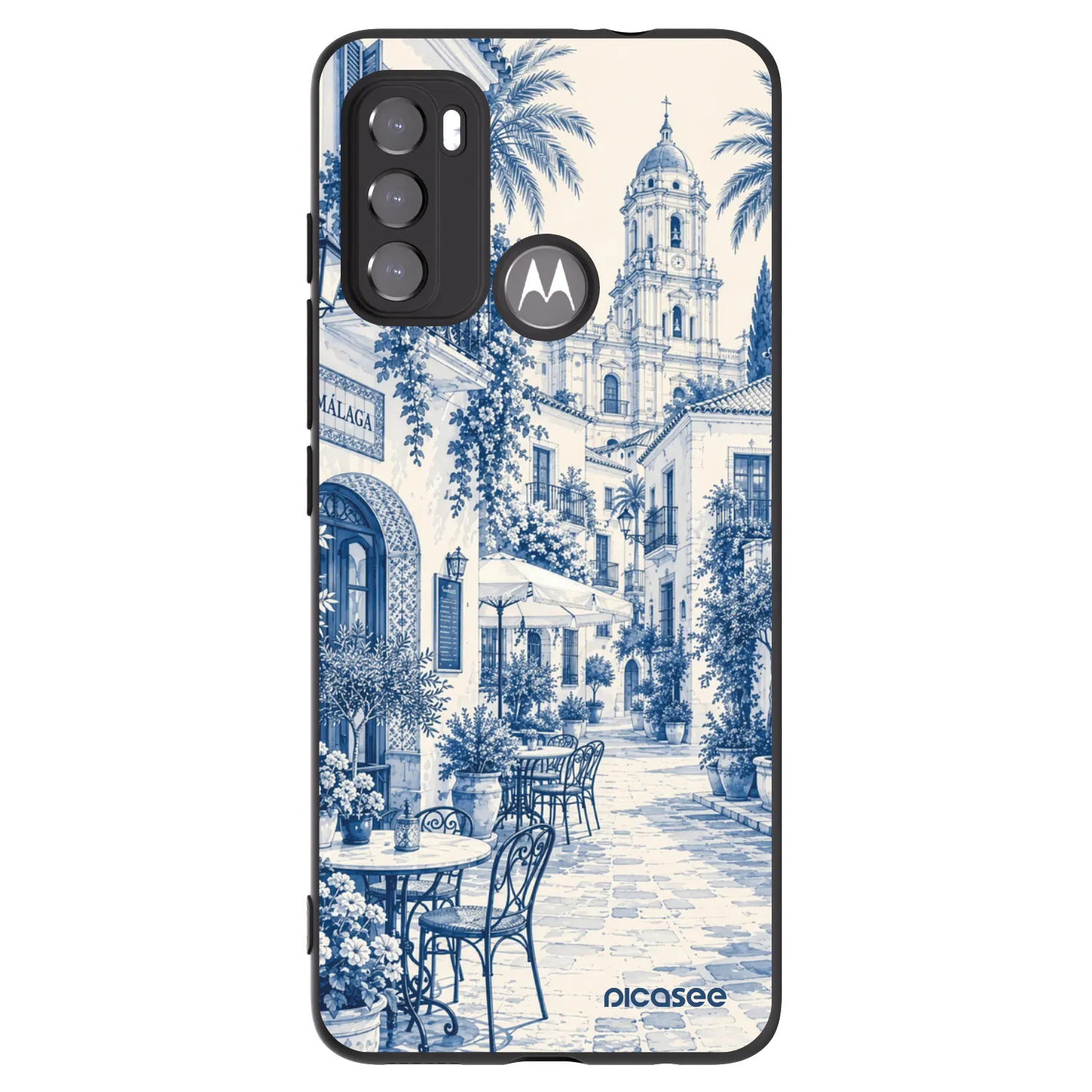 Picasee husă neagră din silicon pentru Motorola Moto G60 - Calle Azul