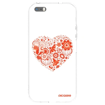 Picasee husă transparentă din silicon pentru Apple iPhone 5/5S/SE - Big heart