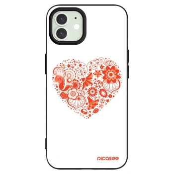 Picasee husă neagră din silicon pentru Apple iPhone 12 Pro - Big heart
