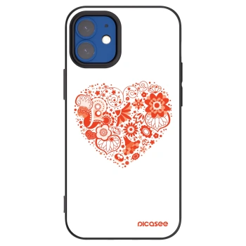 Picasee husă neagră din silicon pentru Apple iPhone 12 mini - Big heart
