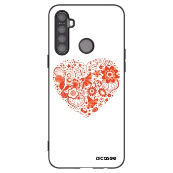 Picasee husă neagră din silicon pentru Realme 5 - Big heart