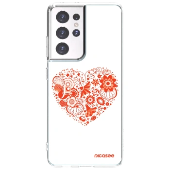 Picasee husă transparentă din silicon pentru Samsung Galaxy S21 Ultra 5G G998B - Big heart