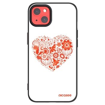 Picasee husă neagră din silicon pentru Apple iPhone 13 - Big heart