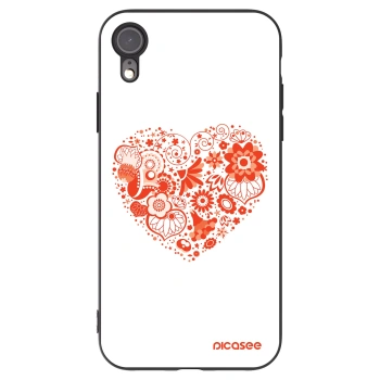 Picasee husă neagră din silicon pentru Apple iPhone XR - Big heart