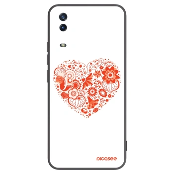 Picasee husă neagră din silicon pentru Vivo Y11s - Big heart