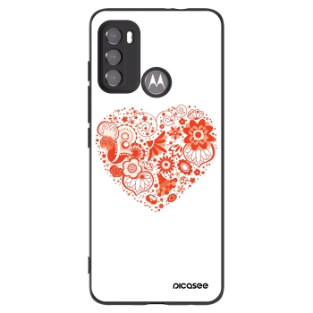Picasee husă neagră din silicon pentru Motorola Moto G60 - Big heart