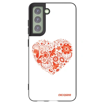 Picasee husă neagră din silicon pentru Samsung Galaxy S21 FE 5G - Big heart