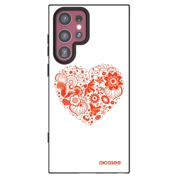 Picasee husă neagră din silicon pentru Samsung Galaxy S22 Ultra 5G - Big heart