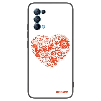 Picasee husă neagră din silicon pentru OPPO Reno 5 5G - Big heart