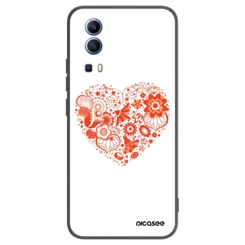Picasee husă neagră din silicon pentru Vivo Y52 5G - Big heart
