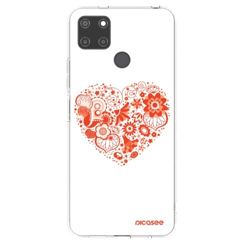 Picasee husă transparentă din silicon pentru Realme C21Y - Big heart