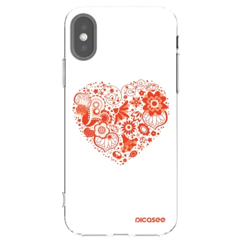 Picasee husă transparentă din silicon pentru Apple iPhone X/XS - Big heart