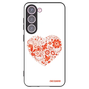 Picasee husă neagră din silicon pentru Samsung Galaxy S23 5G - Big heart
