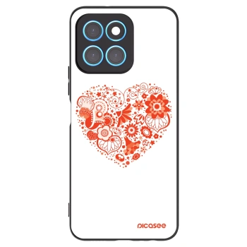 Picasee husă neagră din silicon pentru Honor X8 5G - Big heart
