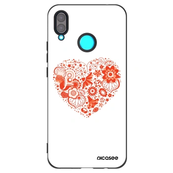 Picasee husă neagră din silicon pentru Huawei Nova 3 - Big heart