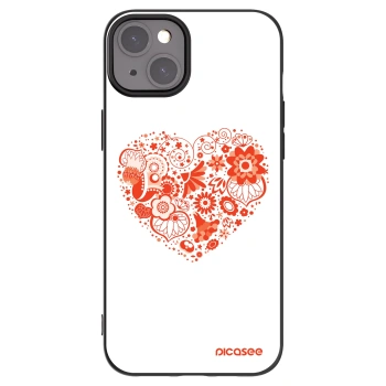 Picasee husă neagră din silicon pentru Apple iPhone 15 Plus - Big heart