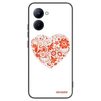Picasee husă neagră din silicon pentru Realme C33 (2023) - Big heart