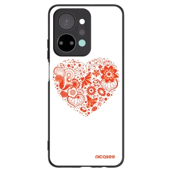 Picasee husă neagră din silicon pentru Honor X7a - Big heart