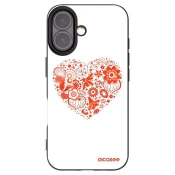 Picasee husă neagră din silicon pentru Apple iPhone 16 - Big heart
