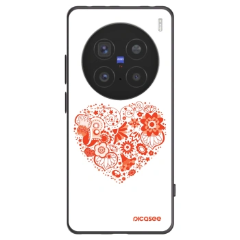 Picasee husă neagră din silicon pentru Vivo X200 Pro - Big heart