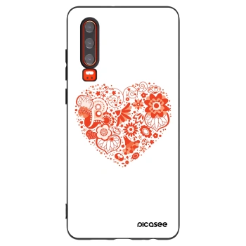 Picasee husă neagră din silicon pentru Huawei P30 - Big heart