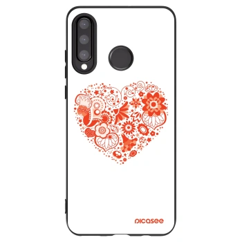 Picasee husă neagră din silicon pentru Huawei P30 Lite - Big heart
