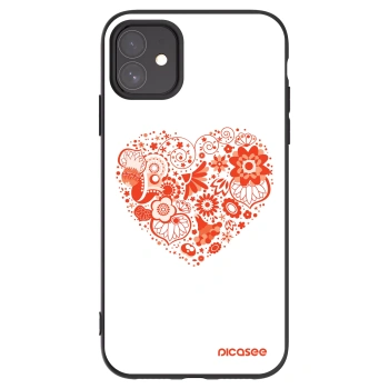 Picasee husă neagră din silicon pentru Apple iPhone 11 - Big heart