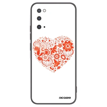 Picasee husă neagră din silicon pentru Samsung Galaxy S20 G980F - Big heart
