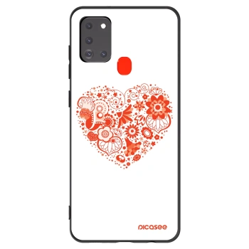 Picasee husă neagră din silicon pentru Samsung Galaxy A21s - Big heart