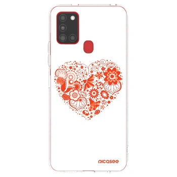 Picasee husă transparentă din silicon pentru Samsung Galaxy A21s - Big heart
