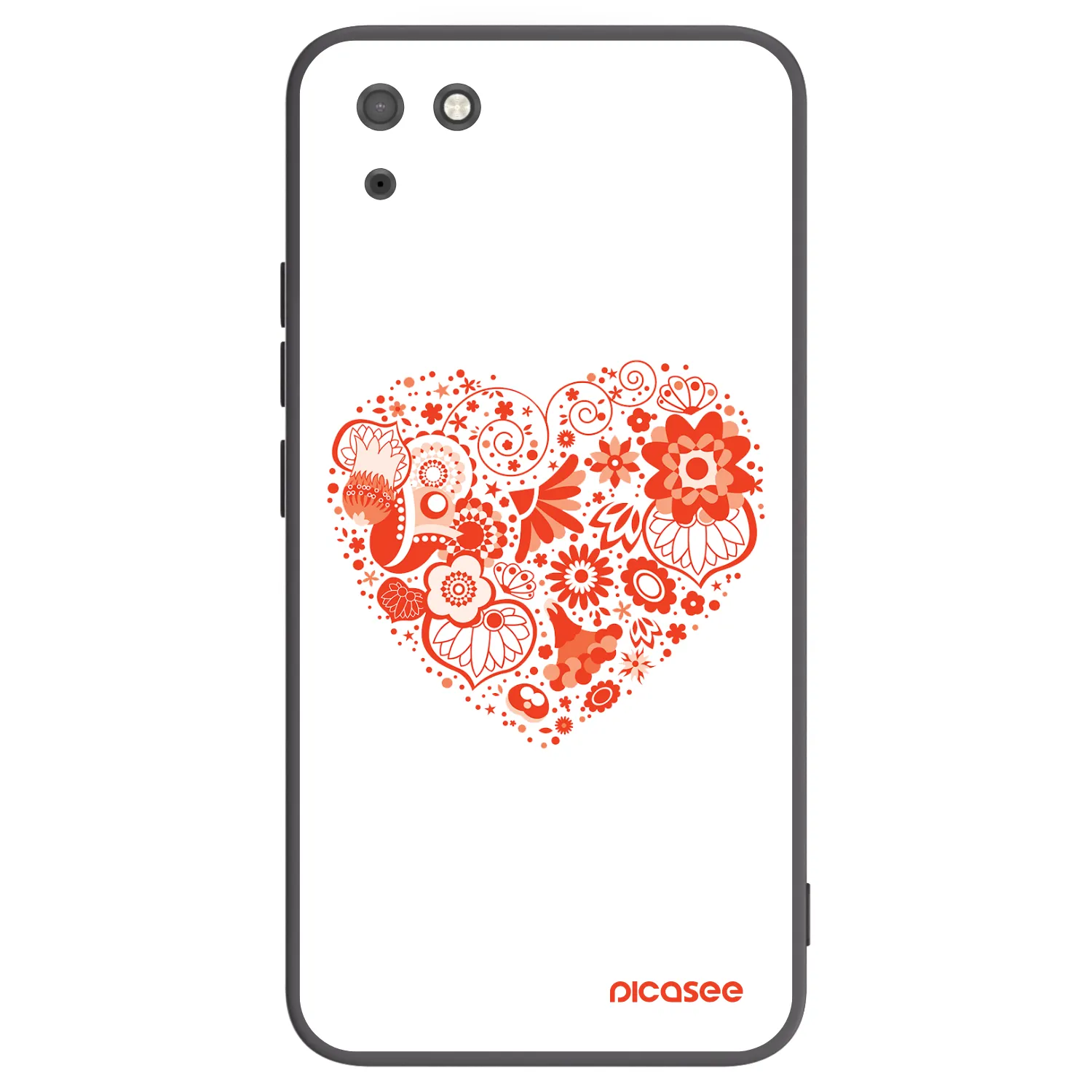 Picasee husă neagră din silicon pentru Huawei Y5P - Big heart
